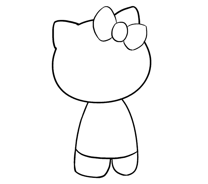 Cách vẽ Hello Kitty: Bước 8