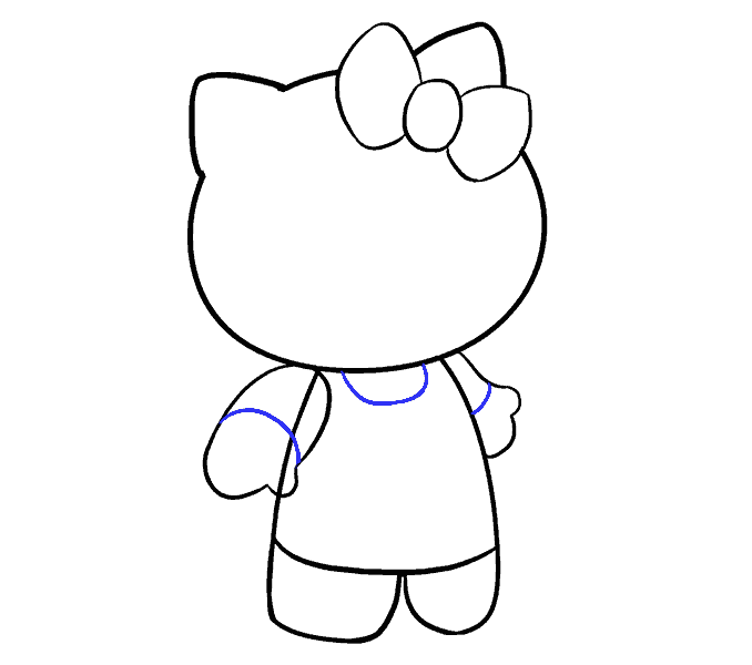 Cách vẽ Hello Kitty: Bước 11