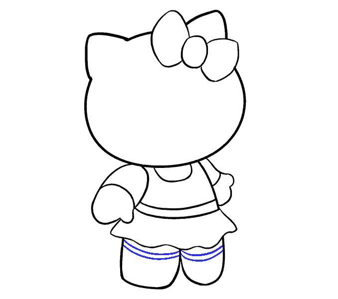 Cách vẽ Hello Kitty: Bước 16