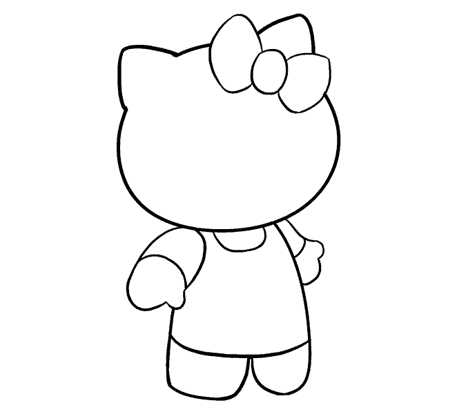 Cách vẽ Hello Kitty: Bước 12