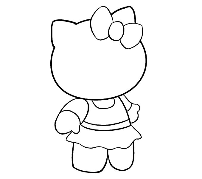 Cách vẽ Hello Kitty: Bước 15