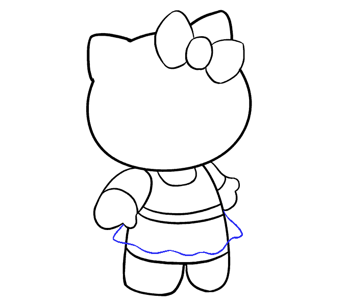 Cách vẽ Hello Kitty: Bước 14