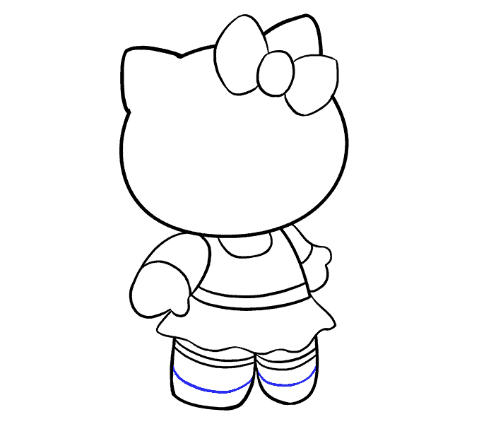 Cách vẽ Hello Kitty: Bước 17