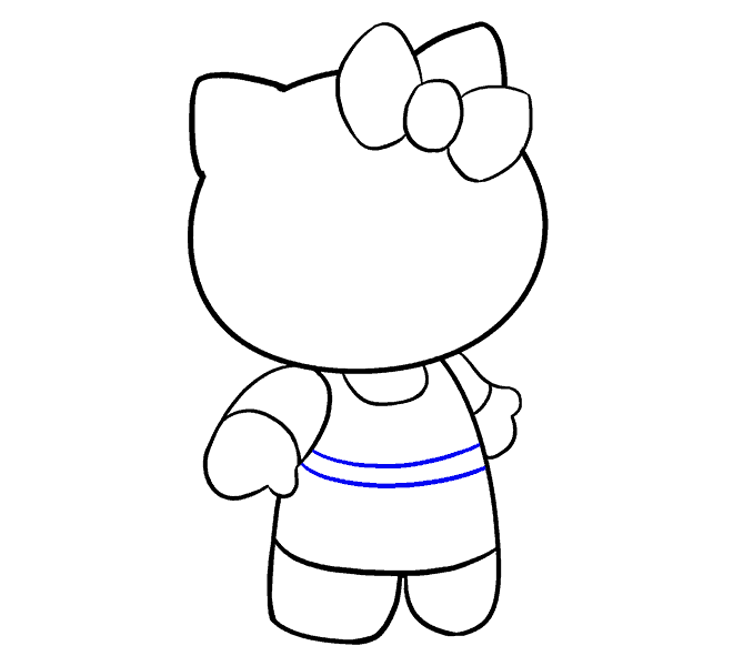 Cách vẽ Hello Kitty: Bước 13