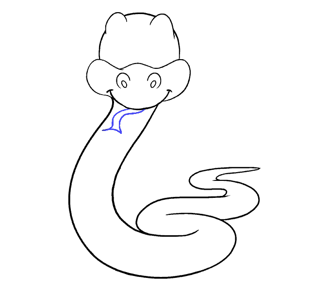 Cách vẽ phim hoạt hình con rắn: Bước 14