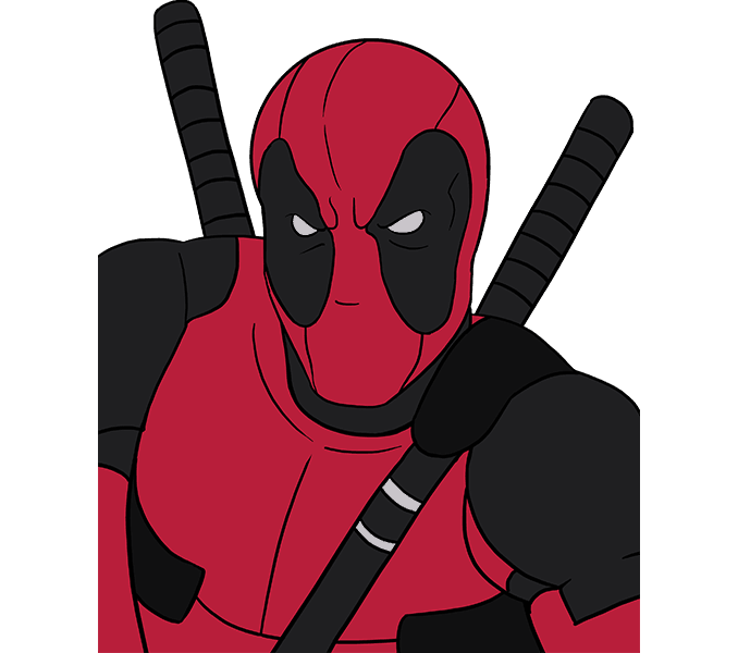 Cách vẽ Deadpool: Bước 20