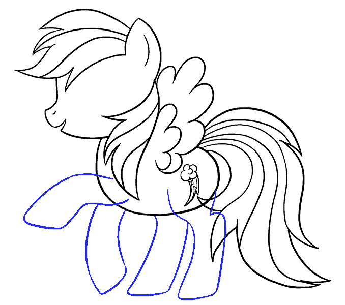 Cách vẽ My Little Pony Rainbow Dash: Bước 16