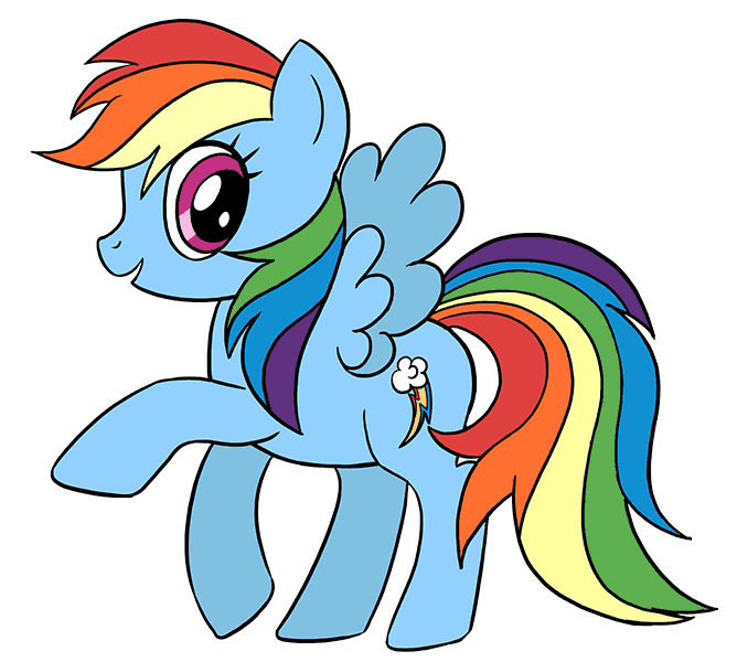 Cách vẽ My Little Pony Rainbow Dash: Bước 20