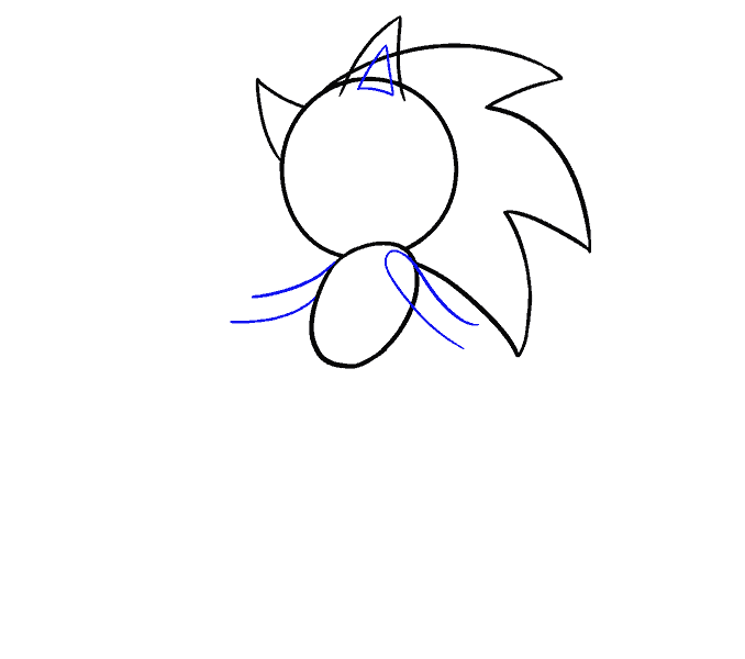 Cách vẽ Sonic the Hedgekey: Bước 6