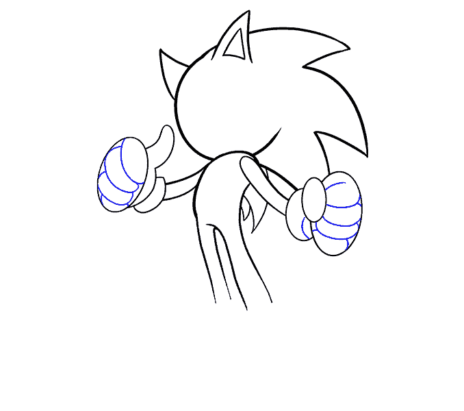 Cách vẽ Sonic the Hedgekey: Bước 13