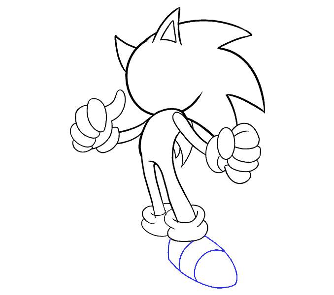 Cách vẽ Sonic the Hedgekey: Bước 16