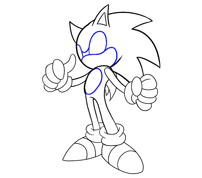 Cách vẽ Sonic the Hedgekey: Bước 18