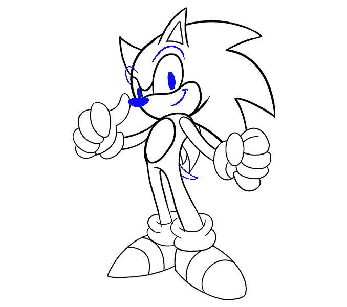 Cách vẽ Sonic the Hedgekey: Bước 19