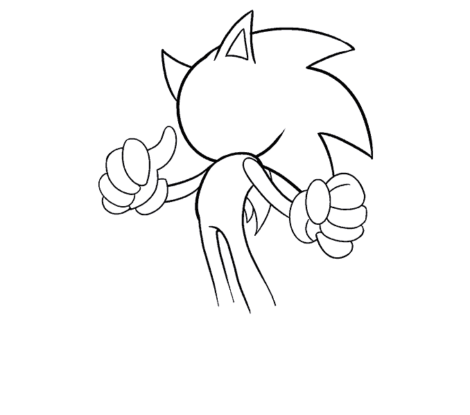 Cách vẽ Sonic the Hedgekey: Bước 14