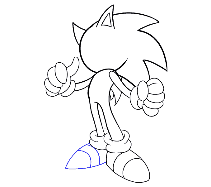 Cách vẽ Sonic the Hedgekey: Bước 17