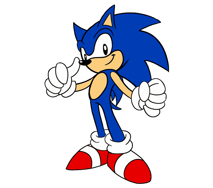 Cách vẽ Sonic the Hedgekey: Bước 21