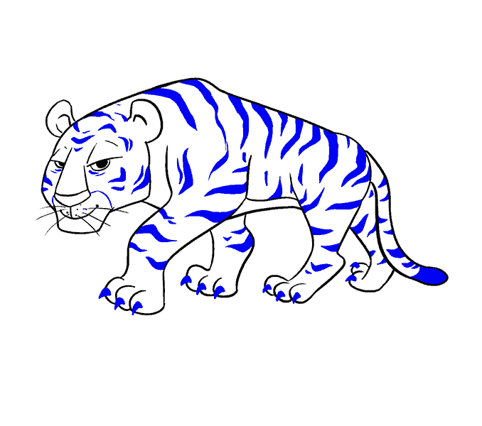 Cách vẽ phim hoạt hình Tiger: Bước 18
