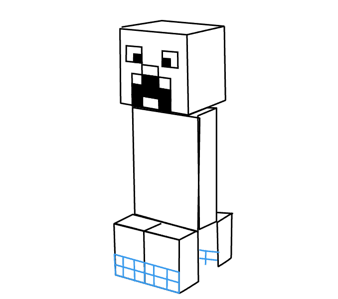 Cách vẽ Minecraft Creeper: Bước 14