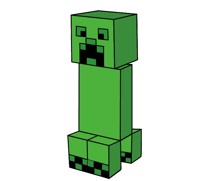 Cách vẽ Minecraft Creeper: Bước 16