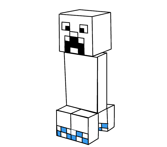 Cách vẽ Minecraft Creeper: Bước 15