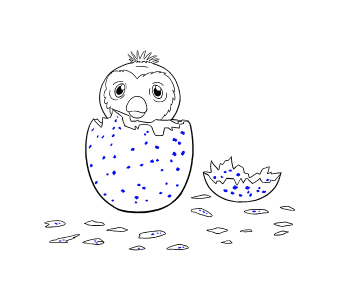 Cách vẽ hatchimal: Bước 19