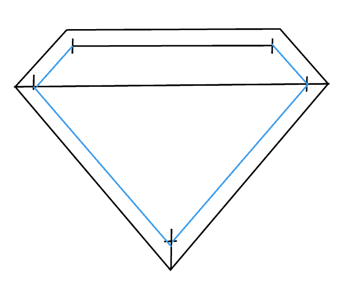 Cách vẽ Logo Superman: Bước 4