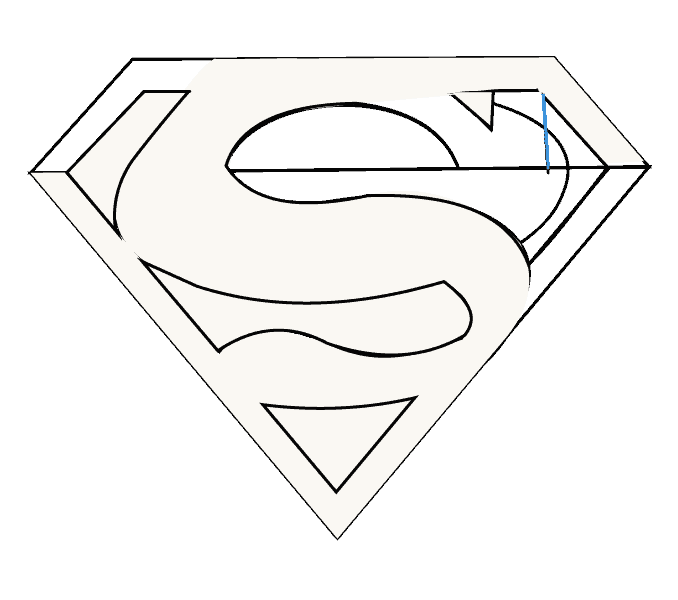 Cách vẽ Logo Superman: Bước 13