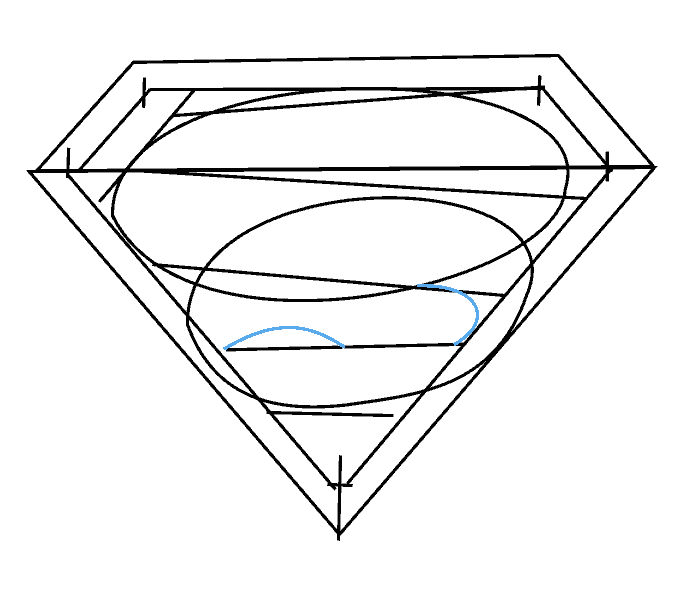 Cách vẽ Logo Superman: Bước 9