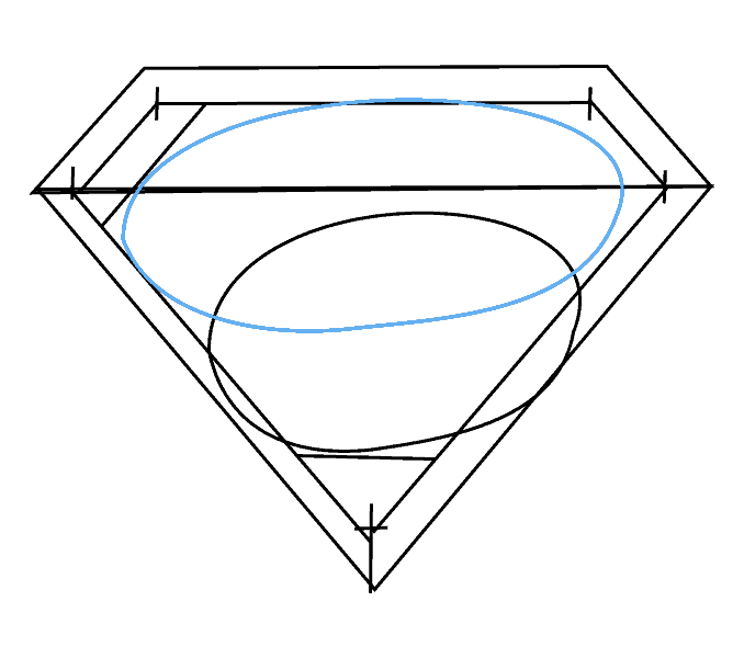 Cách vẽ Logo Superman: Bước 7