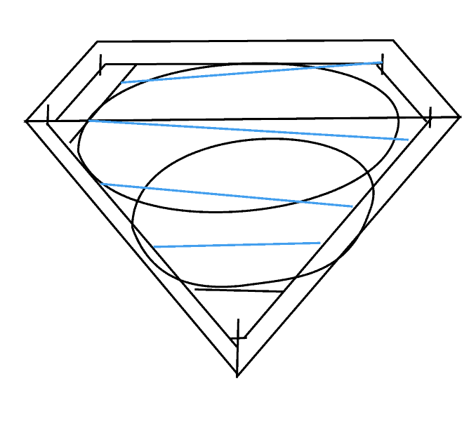 Cách vẽ Logo Superman: Bước 8