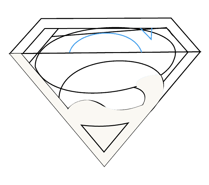 Cách vẽ Logo Superman: Bước 10