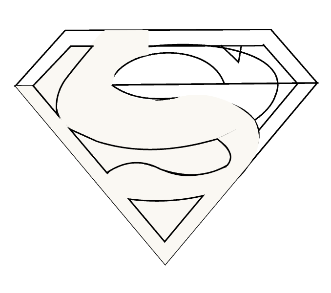 Cách vẽ Logo Superman: Bước 12