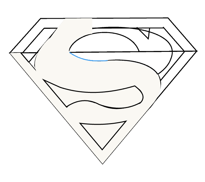 Cách vẽ Logo Superman: Bước 11