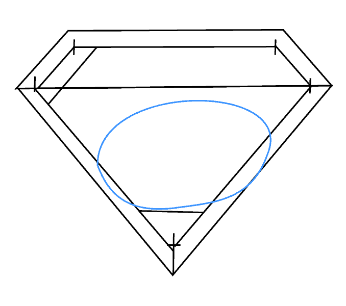 Cách vẽ Logo Superman: Bước 6