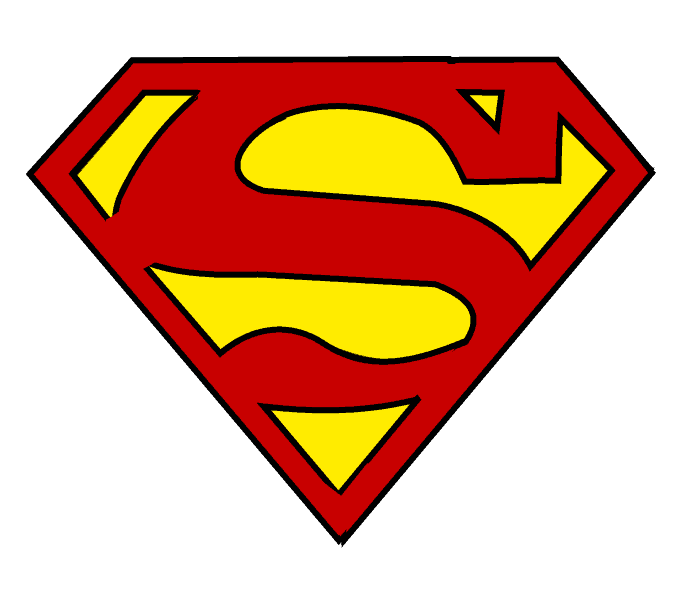 Cách vẽ Logo Superman: Bước 16