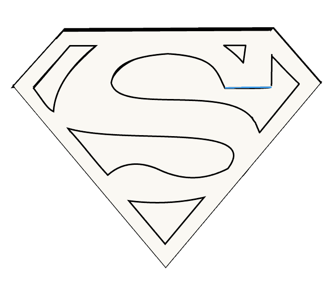 Cách vẽ Logo Superman: Bước 14