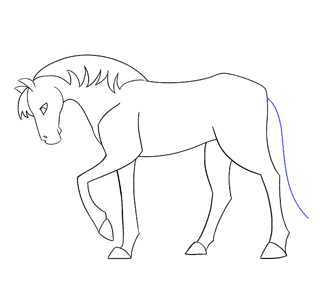 Cách vẽ con ngựa đơn giản: Bước 17