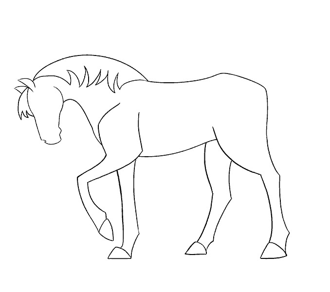 Cách vẽ con ngựa đơn giản: Bước 14