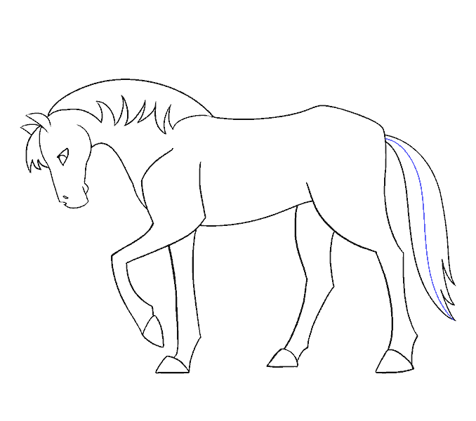 Cách vẽ con ngựa đơn giản: Bước 19