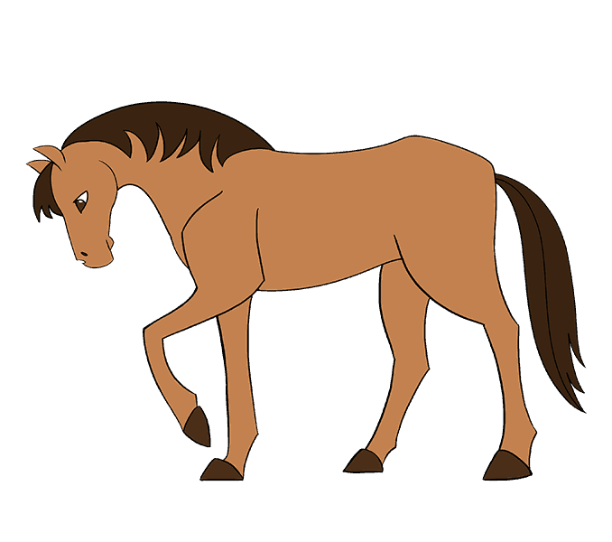 Cách vẽ con ngựa đơn giản: Bước 20