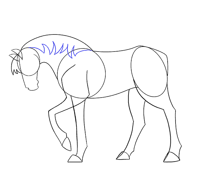 Cách vẽ con ngựa đơn giản: Bước 13
