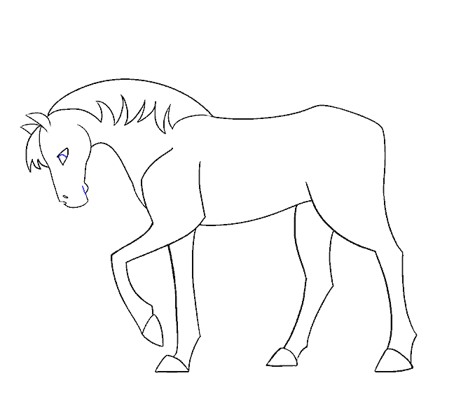 Cách vẽ con ngựa đơn giản: Bước 16
