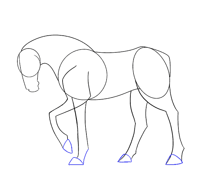 Cách vẽ con ngựa đơn giản: Bước 10