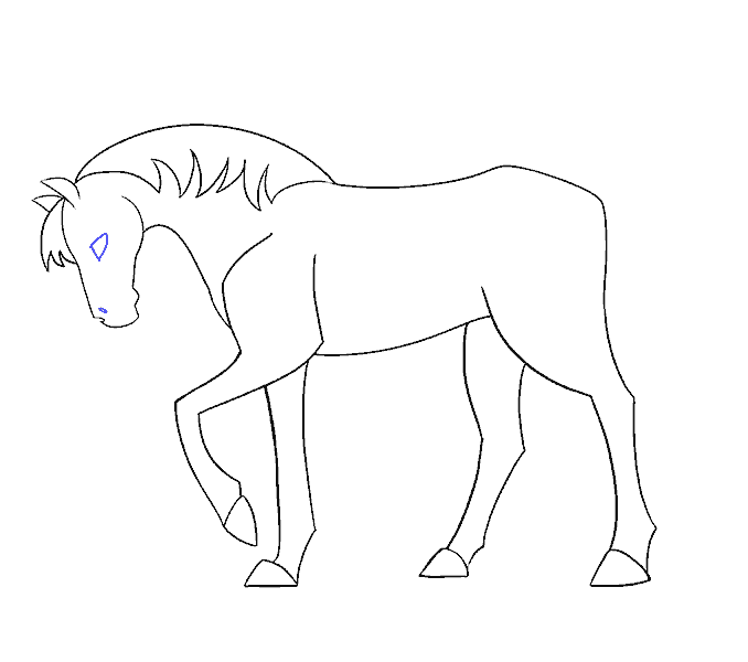 Cách vẽ con ngựa đơn giản: Bước 15