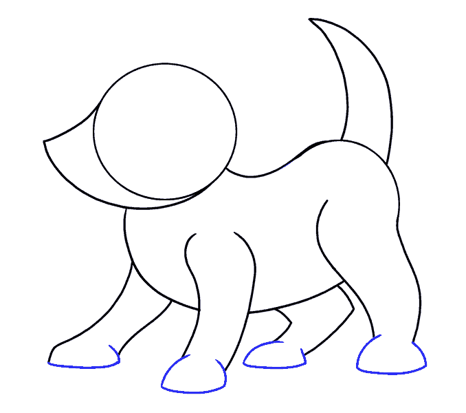Cách vẽ chú chó hoạt hình: Bước 8
