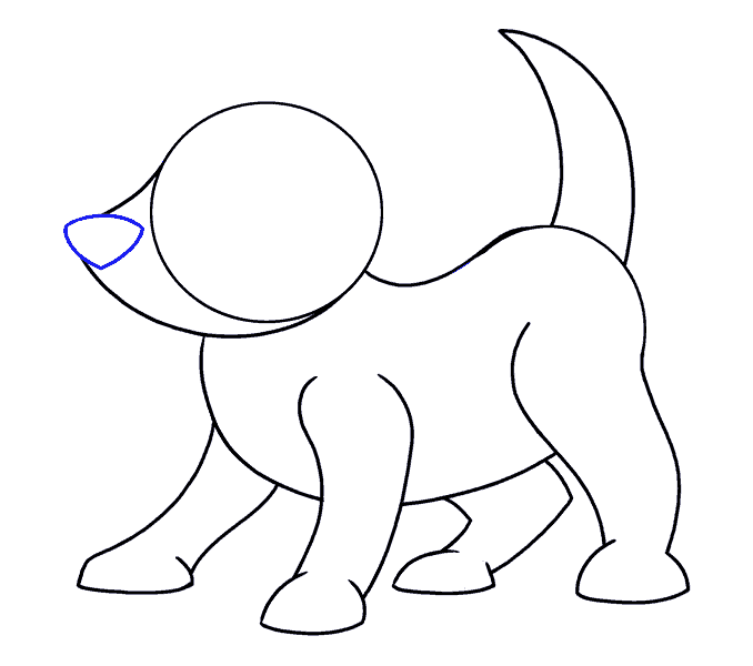 Cách vẽ chú chó hoạt hình: Bước 9