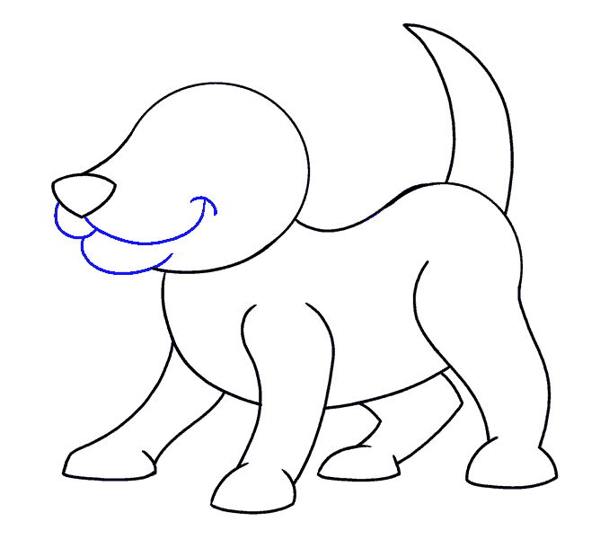 Cách vẽ chú chó hoạt hình: Bước 10