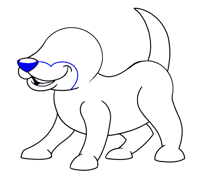 Cách vẽ chú chó hoạt hình: Bước 12
