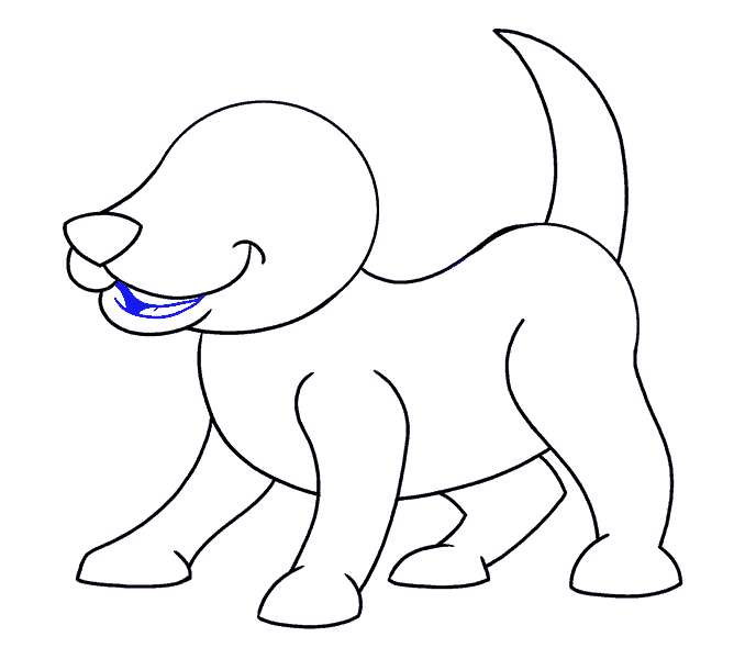 Cách vẽ chú chó hoạt hình: Bước 11