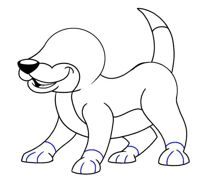 Cách vẽ chú chó hoạt hình: Bước 14